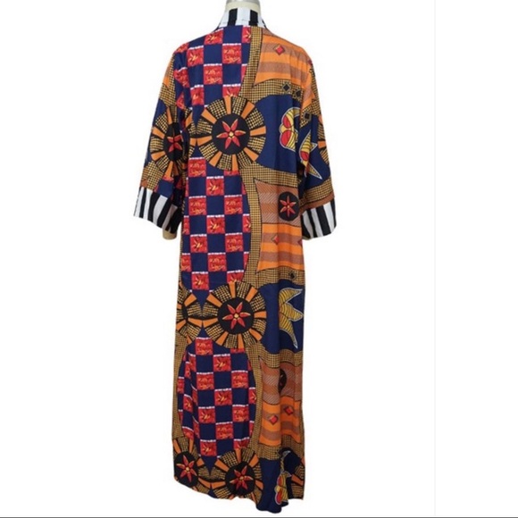 Tribal Orange Long Line Maxi Jacket - Picture 6 of 6